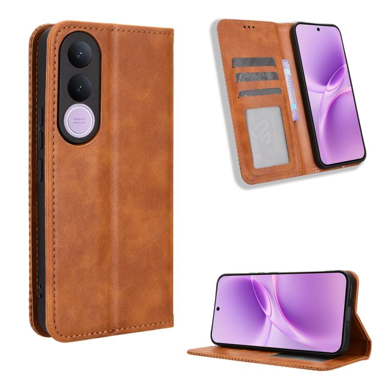 Magnetic Buckle Retro Texture Leather Phone Case, For vivo S50 Pro mini / X300 FE 5G Russia, For vivo Y600 Pro 5G, For vivo T5 Pro 5G / iQOO Z11 5G, For vivo Y21 5G / Y05 4G, For vivo V70 FE 5G, For vivo V70 5G / V70 Elite 5G                           ...