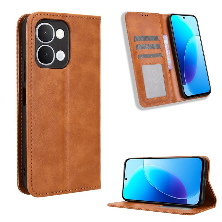 Magnetic Buckle Retro Texture Leather Phone Case, For vivo S50 Pro mini / X300 FE 5G Russia, For vivo Y600 Pro 5G, For vivo T5 Pro 5G / iQOO Z11 5G, For vivo Y21 5G / Y05 4G, For vivo V70 FE 5G, For vivo V70 5G / V70 Elite 5G                           ...
