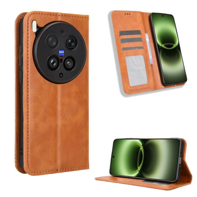 Magnetic Buckle Retro Texture Leather Phone Case, For vivo S50 Pro mini / X300 FE 5G Russia, For vivo Y600 Pro 5G, For vivo T5 Pro 5G / iQOO Z11 5G, For vivo Y21 5G / Y05 4G, For vivo V70 FE 5G, For vivo V70 5G / V70 Elite 5G                           ...