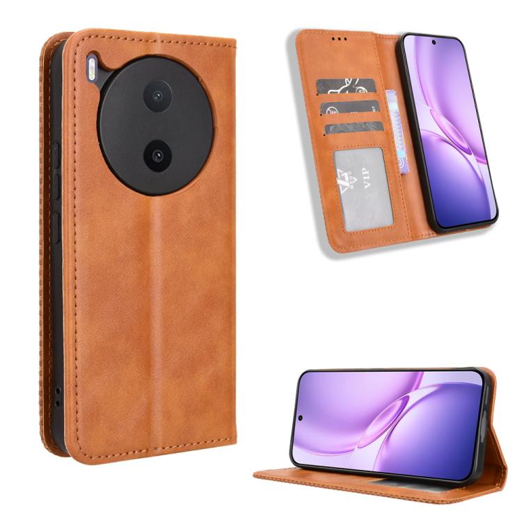 Magnetic Buckle Retro Texture Leather Phone Case, For vivo S50 Pro mini / X300 FE 5G Russia, For vivo Y600 Pro 5G, For vivo T5 Pro 5G / iQOO Z11 5G, For vivo Y21 5G / Y05 4G, For vivo V70 FE 5G, For vivo V70 5G / V70 Elite 5G                           ...