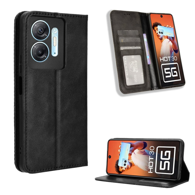 Magnetic Buckle Retro Texture Leather Phone Case, For Infinix Hot 30 5G X6832, For Infinix Smart 7 Plus, For Infinix Note 30 5G, For Infinix Smart 7 HD X6516, For Infinix Note 30i, For Infinix Note 30 Pro, For Infinix Note 30 4G, For Infinix Note 30 VIP