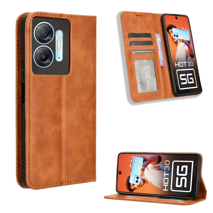 Magnetic Buckle Retro Texture Leather Phone Case, For Infinix Hot 30 5G X6832, For Infinix Smart 7 Plus, For Infinix Note 30 5G, For Infinix Smart 7 HD X6516, For Infinix Note 30i, For Infinix Note 30 Pro, For Infinix Note 30 4G, For Infinix Note 30 VIP