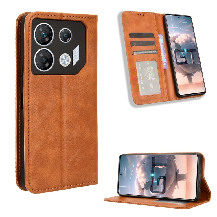 Magnetic Buckle Retro Texture Leather Phone Case, For Infinix Hot 40 4G, For Infinix Hot 40i 4G, For Infinix Smart 8 X6525, For Infinix Zero 30 4G, For Infinix Zero 30 5G, For Infinix GT 10 Pro, For Infinix Hot 30 5G X6832, For Infinix Smart 7 Plus����...