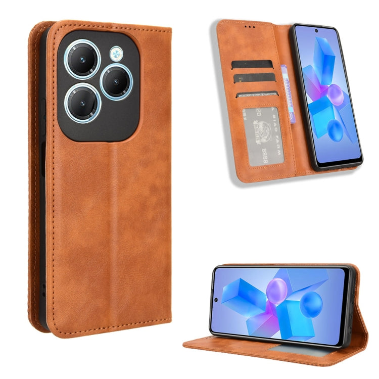 Magnetic Buckle Retro Texture Leather Phone Case, For Infinix Hot 40 4G, For Infinix Hot 40i 4G, For Infinix Smart 8 X6525, For Infinix Zero 30 4G, For Infinix Zero 30 5G, For Infinix GT 10 Pro, For Infinix Hot 30 5G X6832, For Infinix Smart 7 Plus����...