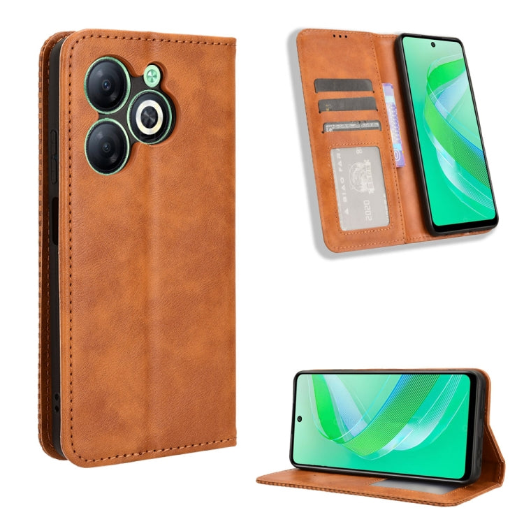 Magnetic Buckle Retro Texture Leather Phone Case, For Infinix Hot 40 4G, For Infinix Hot 40i 4G, For Infinix Smart 8 X6525, For Infinix Zero 30 4G, For Infinix Zero 30 5G, For Infinix GT 10 Pro, For Infinix Hot 30 5G X6832, For Infinix Smart 7 Plus����...