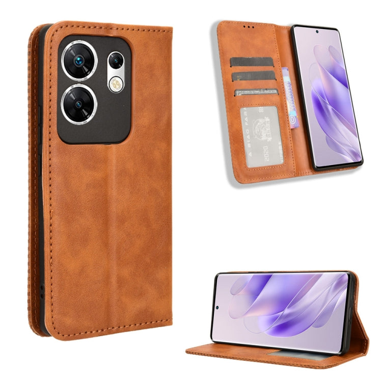 Magnetic Buckle Retro Texture Leather Phone Case, For Infinix Hot 40 4G, For Infinix Hot 40i 4G, For Infinix Smart 8 X6525, For Infinix Zero 30 4G, For Infinix Zero 30 5G, For Infinix GT 10 Pro, For Infinix Hot 30 5G X6832, For Infinix Smart 7 Plus����...