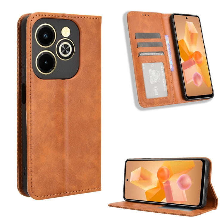 Magnetic Buckle Retro Texture Leather Phone Case, For Infinix Hot 40 4G, For Infinix Hot 40i 4G, For Infinix Smart 8 X6525, For Infinix Zero 30 4G, For Infinix Zero 30 5G, For Infinix GT 10 Pro, For Infinix Hot 30 5G X6832, For Infinix Smart 7 Plus����...