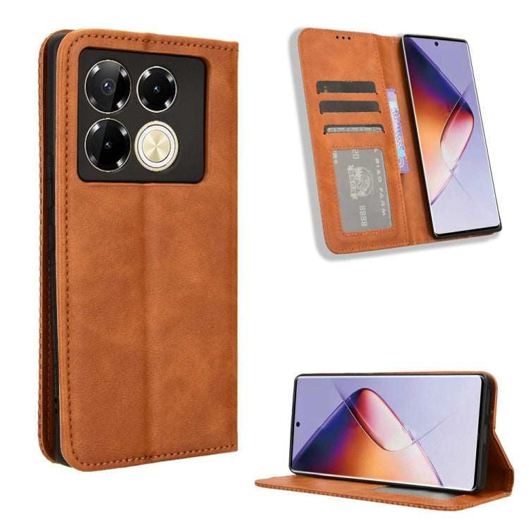 Magnetic Buckle Retro Texture Leather Phone Case, For Infinix Note 40X 5G X6838, For Infinix Note 40 5G X6852, For Infinix GT 20 Pro 5G X6871, For Infinix Note 40 Pro 4G, For Infinix Note 40 Pro 5G, For Infinix Note 40 4G, For Infinix Hot 40 4G        ...