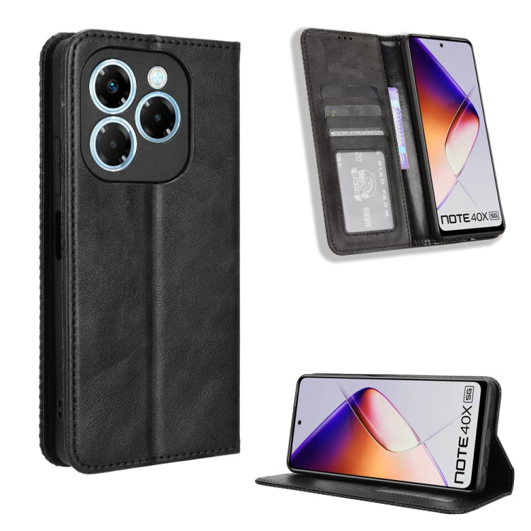 Magnetic Buckle Retro Texture Leather Phone Case, For Infinix Note 40X 5G X6838, For Infinix Note 40 5G X6852, For Infinix GT 20 Pro 5G X6871, For Infinix Note 40 Pro 4G, For Infinix Note 40 Pro 5G, For Infinix Note 40 4G, For Infinix Hot 40 4G        ...