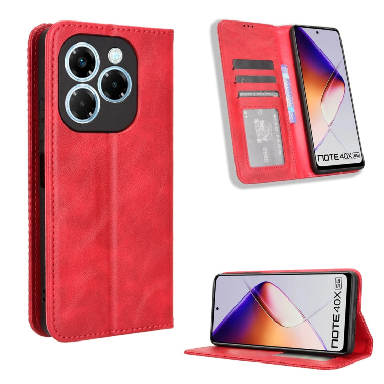 Magnetic Buckle Retro Texture Leather Phone Case, For Infinix Hot 50i 4G / Smart 9 4G, For Infinix Hot 50 Pro+ 4G, For Infinix Hot 50 4G, For Infinix Hot 50 5G, For Infinix Zero 40 5G, For Infinix Zero 40 4G, For Infinix Note 40X 5G X6838��������������...