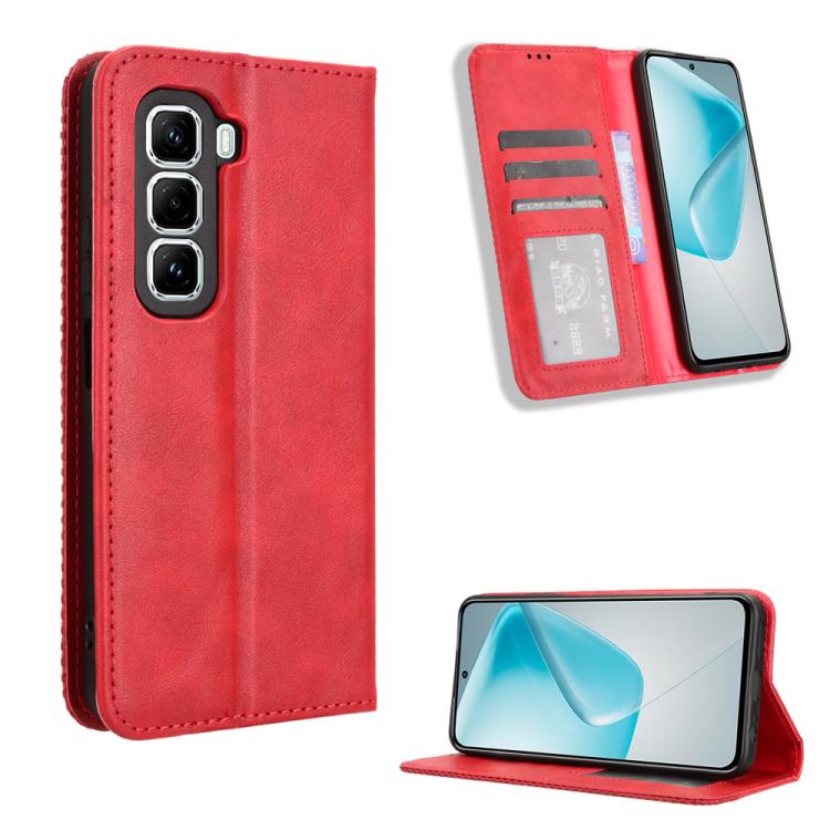 Magnetic Buckle Retro Texture Leather Phone Case, For Infinix Hot 50i 4G / Smart 9 4G, For Infinix Hot 50 Pro+ 4G, For Infinix Hot 50 4G, For Infinix Hot 50 5G, For Infinix Zero 40 5G, For Infinix Zero 40 4G, For Infinix Note 40X 5G X6838��������������...