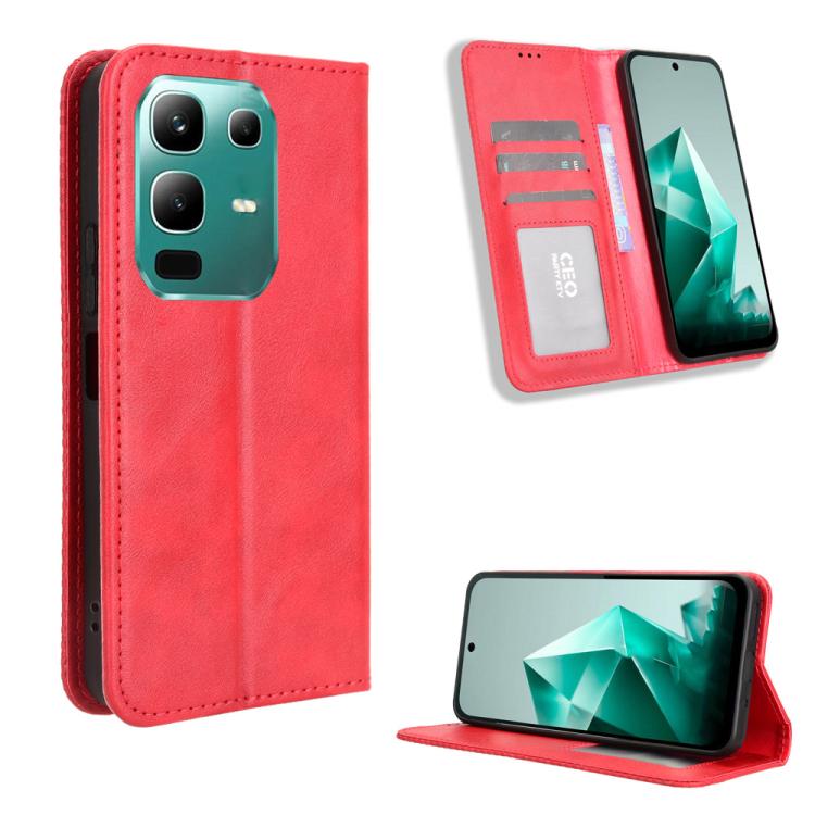 Magnetic Buckle Retro Texture Leather Phone Case, For Infinix Note 50s 5G, For Infinix Note 50x 5G, For Infinix Note 50 Pro+, For Infinix Note 50 4G / Note 50 Pro 4G, For Infinix Hot 50 Pro 4G, For Infinix Hot 50i 4G / Smart 9 4G                       ...