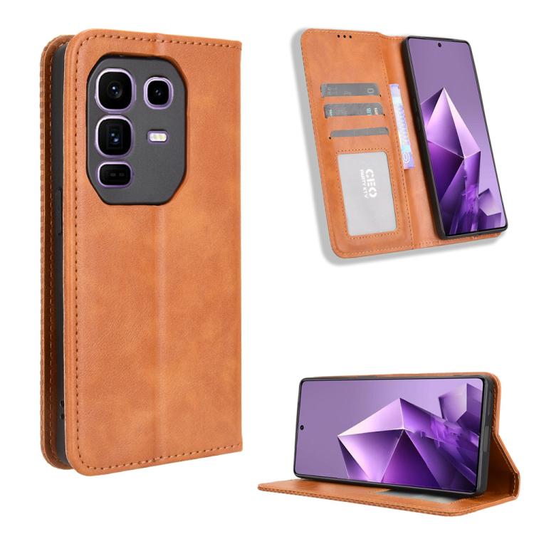 Magnetic Buckle Retro Texture Leather Phone Case, For Infinix Smart 10 / Tecno Pop 10 4G, For Infinix Hot 60i 5G / Tecno Spark Go 5G, For Infinix Hot 60i 4G / Hot 60 5G, For Infinix Hot 60 Pro+ 4G, For Infinix Hot 60 Pro 4G, For Infinix Smart 10 Plus 4...