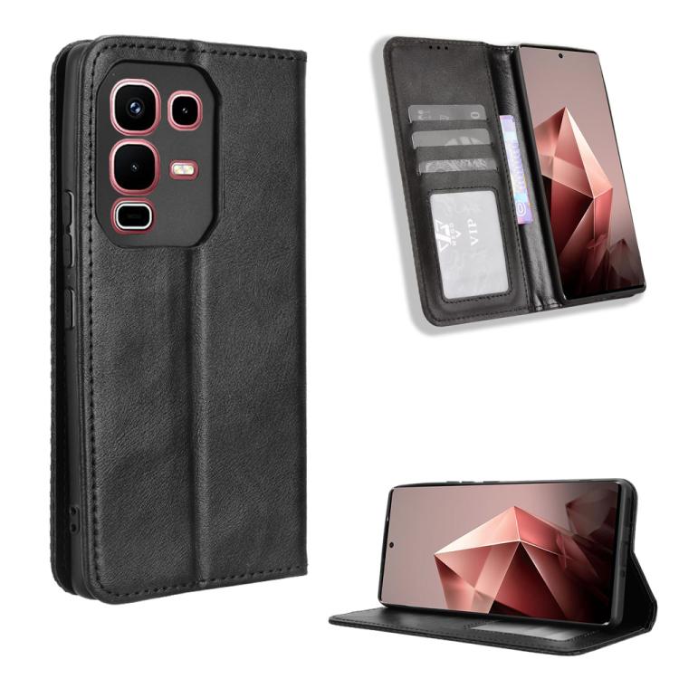 Magnetic Buckle Retro Texture Leather Phone Case, For Infinix Smart 10 / Tecno Pop 10 4G, For Infinix Hot 60i 5G / Tecno Spark Go 5G, For Infinix Hot 60i 4G / Hot 60 5G, For Infinix Hot 60 Pro+ 4G, For Infinix Hot 60 Pro 4G, For Infinix Smart 10 Plus 4...