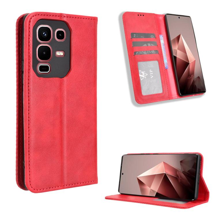 Magnetic Buckle Retro Texture Leather Phone Case, For Infinix Smart 10 / Tecno Pop 10 4G, For Infinix Hot 60i 5G / Tecno Spark Go 5G, For Infinix Hot 60i 4G / Hot 60 5G, For Infinix Hot 60 Pro+ 4G, For Infinix Hot 60 Pro 4G, For Infinix Smart 10 Plus 4...