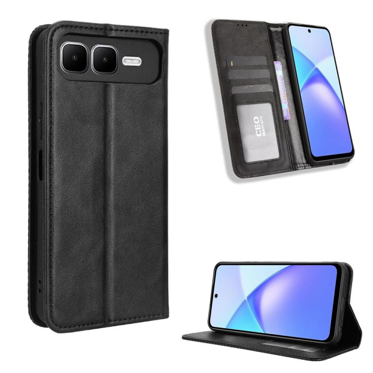 Magnetic Buckle Retro Texture Leather Phone Case, For Infinix Smart 10 / Tecno Pop 10 4G, For Infinix Hot 60i 5G / Tecno Spark Go 5G, For Infinix Hot 60i 4G / Hot 60 5G, For Infinix Hot 60 Pro+ 4G, For Infinix Hot 60 Pro 4G, For Infinix Smart 10 Plus 4...