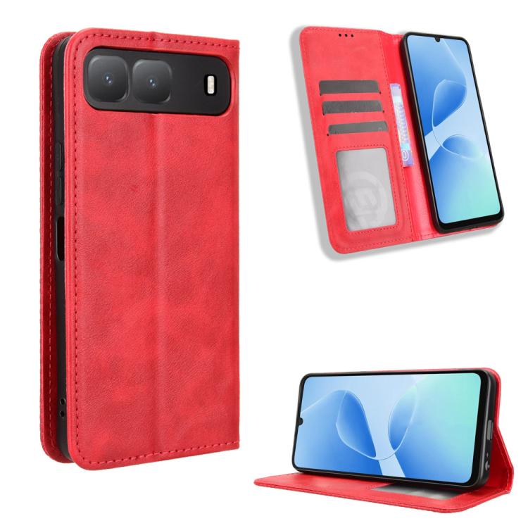 Magnetic Buckle Retro Texture Leather Phone Case, For Infinix Smart 10 / Tecno Pop 10 4G, For Infinix Hot 60i 5G / Tecno Spark Go 5G, For Infinix Hot 60i 4G / Hot 60 5G, For Infinix Hot 60 Pro+ 4G, For Infinix Hot 60 Pro 4G, For Infinix Smart 10 Plus 4...
