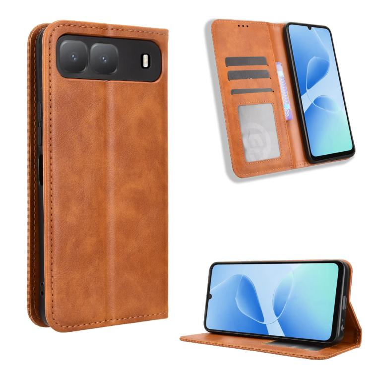 Magnetic Buckle Retro Texture Leather Phone Case, For Infinix Smart 10 / Tecno Pop 10 4G, For Infinix Hot 60i 5G / Tecno Spark Go 5G, For Infinix Hot 60i 4G / Hot 60 5G, For Infinix Hot 60 Pro+ 4G, For Infinix Hot 60 Pro 4G, For Infinix Smart 10 Plus 4...