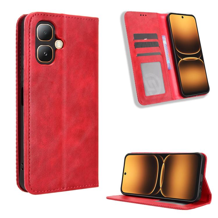 Magnetic Buckle Retro Texture Leather Phone Case, For Infinix GT 50 Pro 5G, For Infinix Hot 70 4G, For Infinix Note 60 Ultra 5G, For Infinix Note Edge 5G, For Infinix Smart 20 4G, For Infinix Note 60 / 60 Pro 5G, For Infinix Hot 60i 5G / Tecno Spark Go...