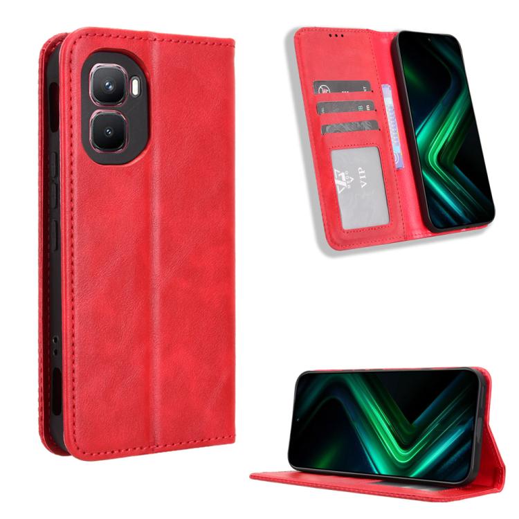 Magnetic Buckle Retro Texture Leather Phone Case, For Infinix GT 50 Pro 5G, For Infinix Hot 70 4G, For Infinix Note 60 Ultra 5G, For Infinix Note Edge 5G, For Infinix Smart 20 4G, For Infinix Note 60 / 60 Pro 5G, For Infinix Hot 60i 5G / Tecno Spark Go...