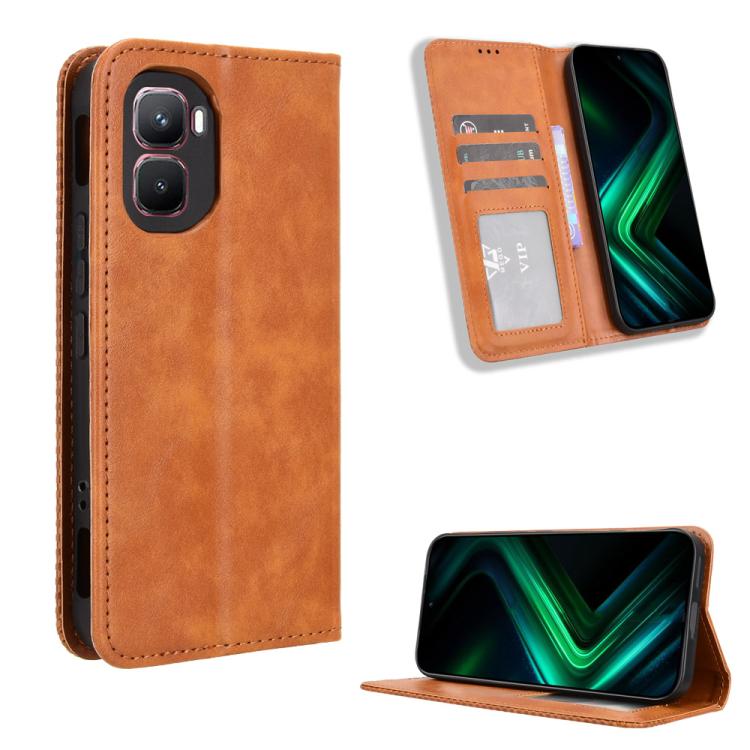 Magnetic Buckle Retro Texture Leather Phone Case, For Infinix GT 50 Pro 5G, For Infinix Hot 70 4G, For Infinix Note 60 Ultra 5G, For Infinix Note Edge 5G, For Infinix Smart 20 4G, For Infinix Note 60 / 60 Pro 5G, For Infinix Hot 60i 5G / Tecno Spark Go...