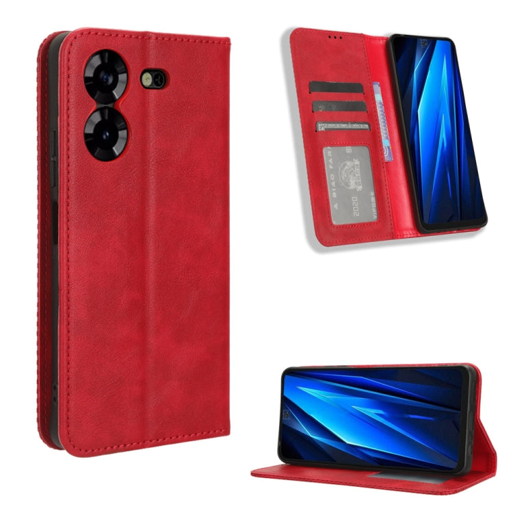 Magnetic Buckle Retro Texture Leather Phone Case, For Tecno Camon 30 Pro 5G, For Tecno Camon 30 5G / 4G, For Tecno Pova 6 Pro 5G, For Tecno Spark 20 Pro+ 4G, For Tecno Spark 20 Pro 4G, For Tecno Spark Go 2024, For Tecno Spark 20 4G                     ...