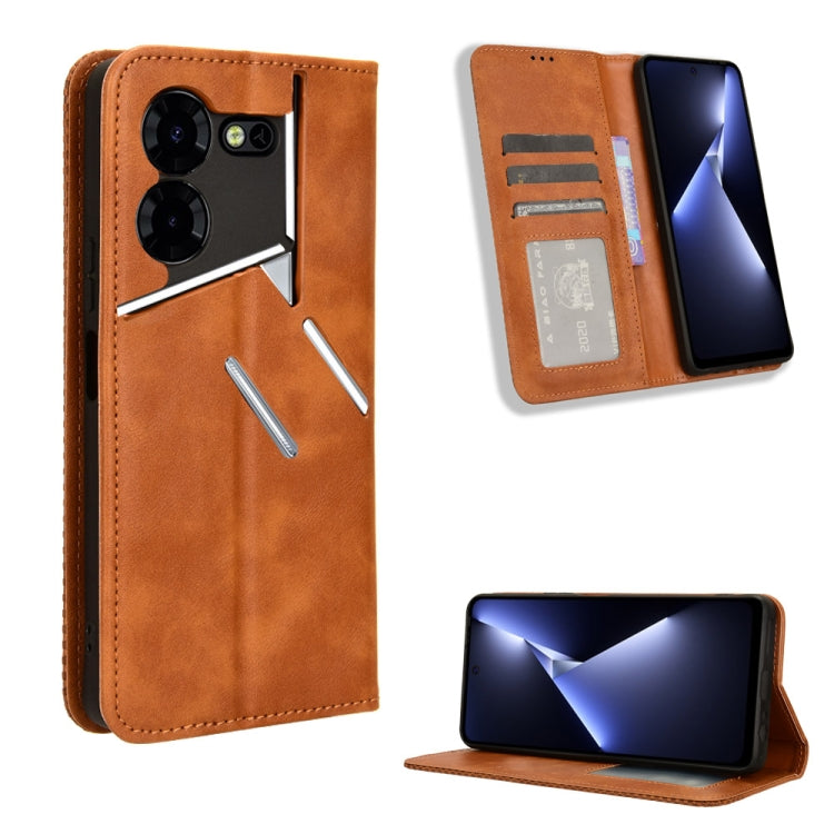 Magnetic Buckle Retro Texture Leather Phone Case, For Tecno Camon 30 Pro 5G, For Tecno Camon 30 5G / 4G, For Tecno Pova 6 Pro 5G, For Tecno Spark 20 Pro+ 4G, For Tecno Spark 20 Pro 4G, For Tecno Spark Go 2024, For Tecno Spark 20 4G                     ...