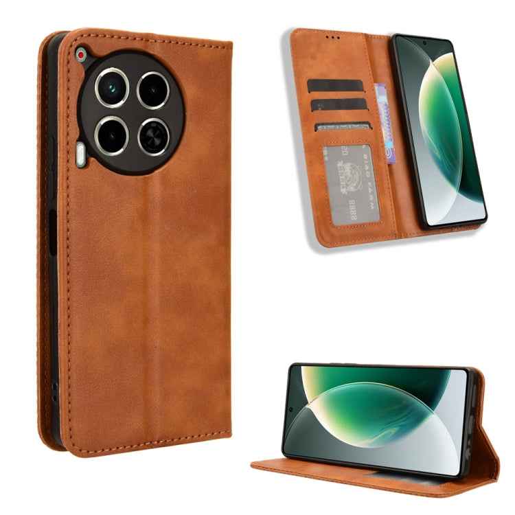 Magnetic Buckle Retro Texture Leather Phone Case, For Tecno Camon 30 Pro 5G, For Tecno Camon 30 5G / 4G, For Tecno Pova 6 Pro 5G, For Tecno Spark 20 Pro+ 4G, For Tecno Spark 20 Pro 4G, For Tecno Spark Go 2024, For Tecno Spark 20 4G                     ...