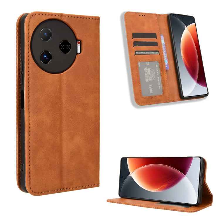 Magnetic Buckle Retro Texture Leather Phone Case, For Tecno Camon 30 Pro 5G, For Tecno Camon 30 5G / 4G, For Tecno Pova 6 Pro 5G, For Tecno Spark 20 Pro+ 4G, For Tecno Spark 20 Pro 4G, For Tecno Spark Go 2024, For Tecno Spark 20 4G                     ...