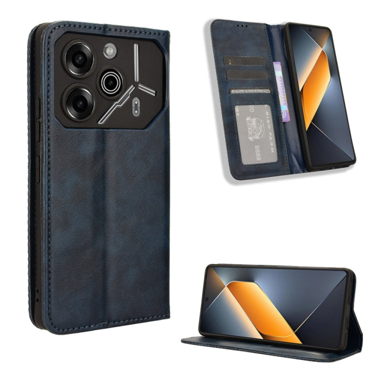 Magnetic Buckle Retro Texture Leather Phone Case, For Tecno Pova 6 4G, For Tecno Camon 30 Pro 5G, For Tecno Camon 30 5G / 4G, For Tecno Pova 6 Pro 5G, For Tecno Spark 20 Pro+ 4G, For Tecno Spark 20 Pro 4G, For Tecno Spark Go 2024, For Tecno Spark 20 4G...