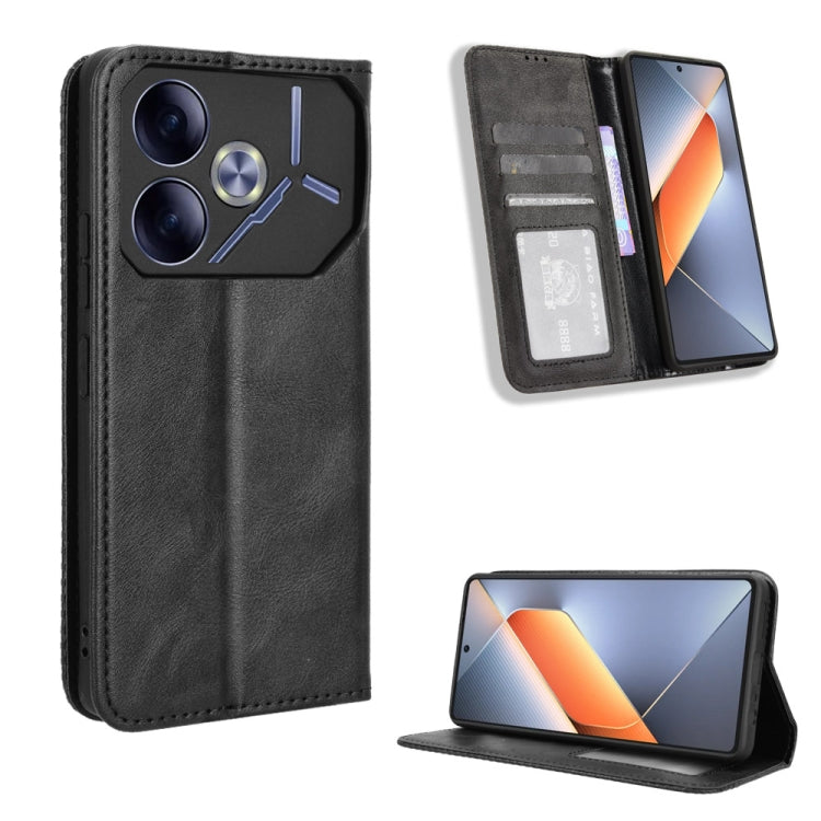 Magnetic Buckle Retro Texture Leather Phone Case, For Tecno Pova 6 4G, For Tecno Camon 30 Pro 5G, For Tecno Camon 30 5G / 4G, For Tecno Pova 6 Pro 5G, For Tecno Spark 20 Pro+ 4G, For Tecno Spark 20 Pro 4G, For Tecno Spark Go 2024, For Tecno Spark 20 4G...