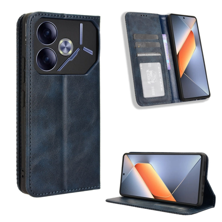 Magnetic Buckle Retro Texture Leather Phone Case, For Tecno Pova 6 4G, For Tecno Camon 30 Pro 5G, For Tecno Camon 30 5G / 4G, For Tecno Pova 6 Pro 5G, For Tecno Spark 20 Pro+ 4G, For Tecno Spark 20 Pro 4G, For Tecno Spark Go 2024, For Tecno Spark 20 4G...
