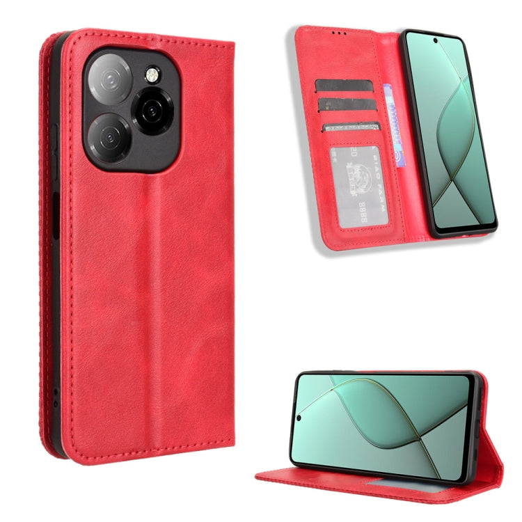 Magnetic Buckle Retro Texture Leather Phone Case, For Tecno Camon 40 Premier 5G, For Tecno Camon 40 4G, For Tecno Camon 30S 4G / 30S Pro 4G, For Tecno Pova 6 Neo 5G / Spark 30 5G, For Tecno Spark 30 Pro 4G, For Tecno Spark 30 4G                        ...