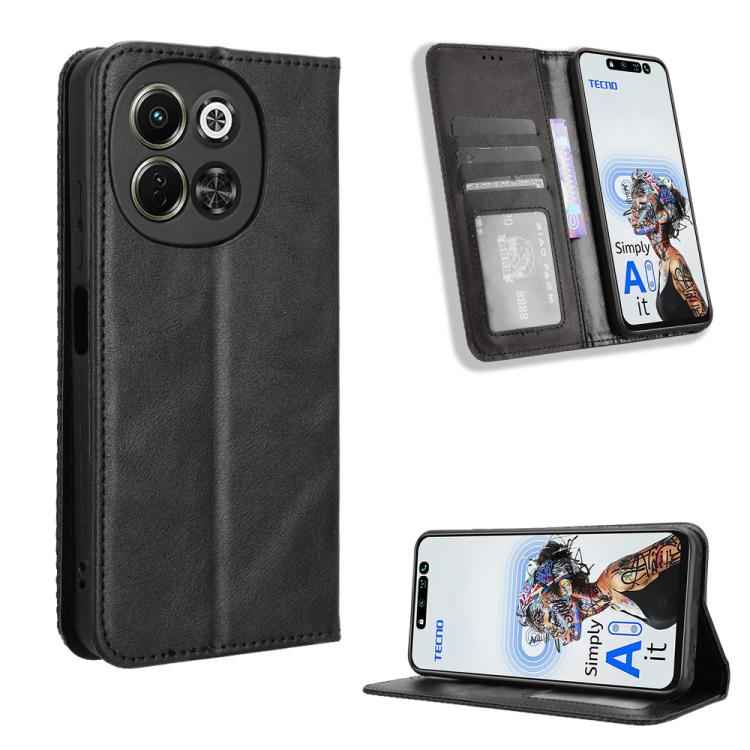 Magnetic Buckle Retro Texture Leather Phone Case, For Tecno Camon 40 Premier 5G, For Tecno Camon 40 4G, For Tecno Camon 30S 4G / 30S Pro 4G, For Tecno Pova 6 Neo 5G / Spark 30 5G, For Tecno Spark 30 Pro 4G, For Tecno Spark 30 4G                        ...