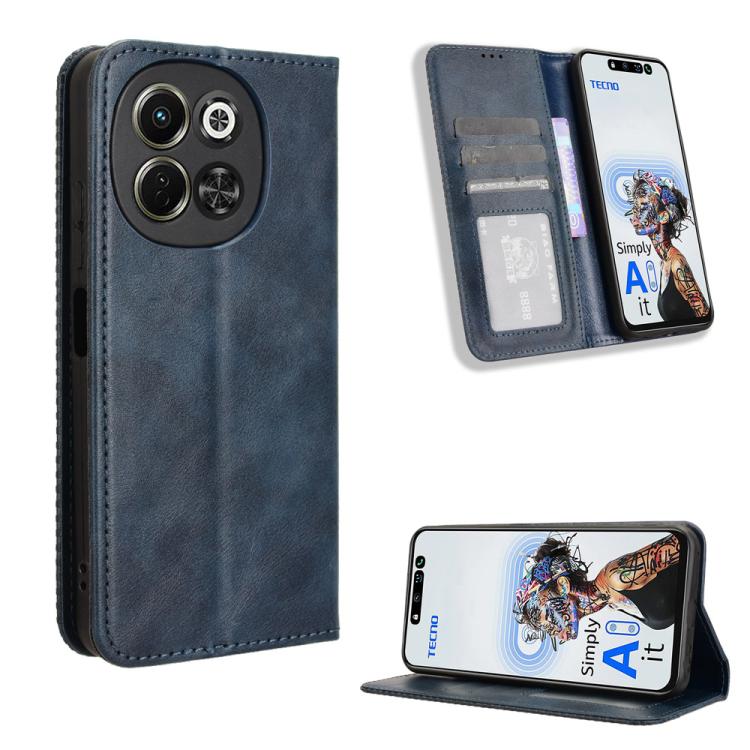 Magnetic Buckle Retro Texture Leather Phone Case, For Tecno Camon 40 Pro 4G / 5G, For Tecno Camon 40 Premier 5G, For Tecno Camon 40 4G, For Tecno Camon 30S 4G / 30S Pro 4G, For Tecno Pova 6 Neo 5G / Spark 30 5G, For Tecno Spark 30 Pro 4G               ...