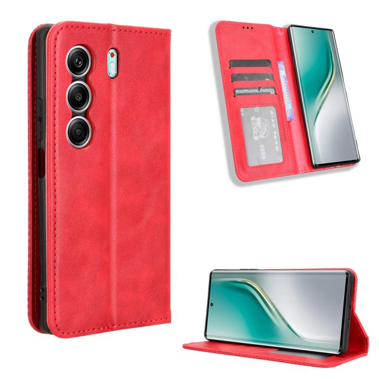 Magnetic Buckle Retro Texture Leather Phone Case, For Tecno Camon 40 Pro 4G / 5G, For Tecno Camon 40 Premier 5G, For Tecno Camon 40 4G, For Tecno Camon 30S 4G / 30S Pro 4G, For Tecno Pova 6 Neo 5G / Spark 30 5G, For Tecno Spark 30 Pro 4G               ...