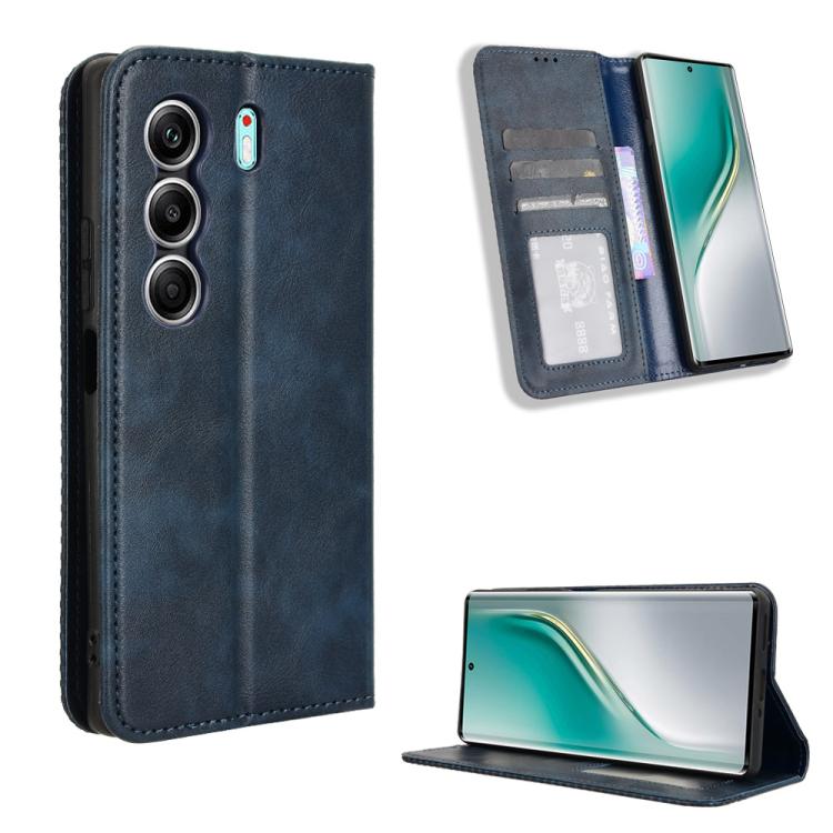 Magnetic Buckle Retro Texture Leather Phone Case, For Tecno Spark Slim, For Tecno Spark 40C, For Tecno Pova 7 Pro 5G, For Tecno Pova 7 5G, For Tecno Spark 40 Pro+ 4G, For Tecno Spark 40 Pro 4G, For Tecno Spark 40 4G, For Tecno Pova 7 Ultra 5G          ...