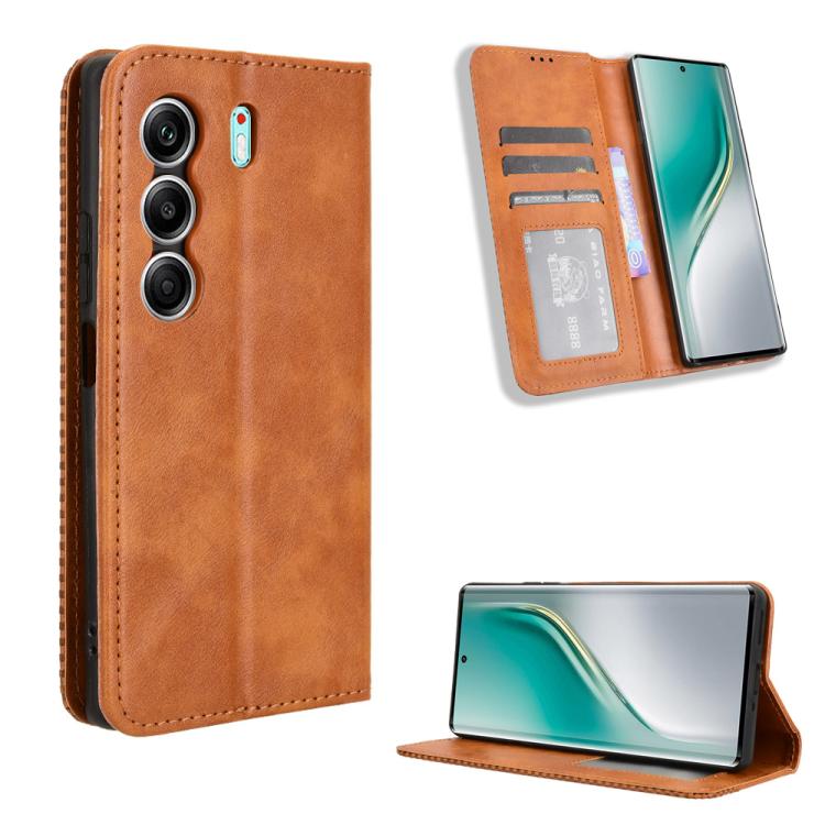 Magnetic Buckle Retro Texture Leather Phone Case, For Tecno Camon 40 Pro 4G / 5G, For Tecno Camon 40 Premier 5G, For Tecno Camon 40 4G, For Tecno Camon 30S 4G / 30S Pro 4G, For Tecno Pova 6 Neo 5G / Spark 30 5G, For Tecno Spark 30 Pro 4G               ...
