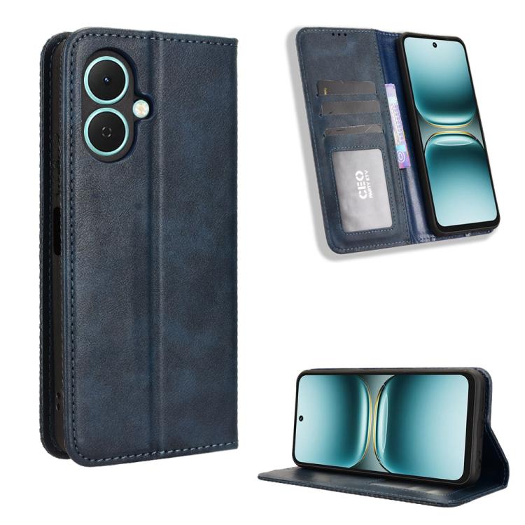 Magnetic Buckle Retro Texture Leather Phone Case, For Tecno Spark 40 4G, For Tecno Pova 7 Ultra 5G, For Tecno Pova 7 4G, For Tecno Spark Go 2 4G, For Tecno Pova Curve 5G, For Tecno Camon 40 Pro 4G / 5G, For Tecno Camon 40 Premier 5G, For Tecno Camon 40...