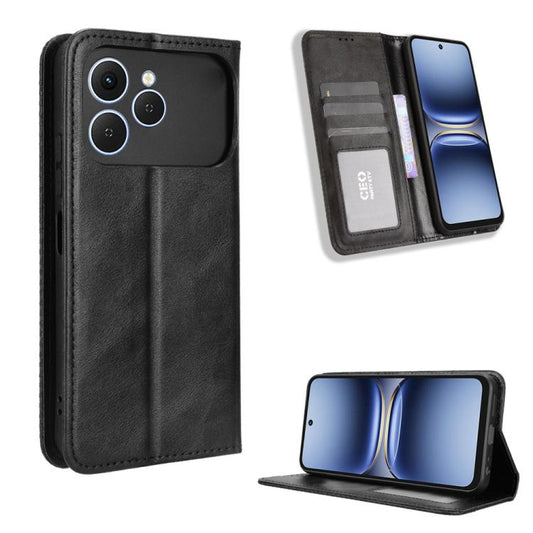Magnetic Buckle Retro Texture Leather Phone Case, For Tecno Spark 40 4G, For Tecno Pova 7 Ultra 5G, For Tecno Pova 7 4G, For Tecno Spark Go 2 4G, For Tecno Pova Curve 5G, For Tecno Camon 40 Pro 4G / 5G, For Tecno Camon 40 Premier 5G, For Tecno Camon 40...