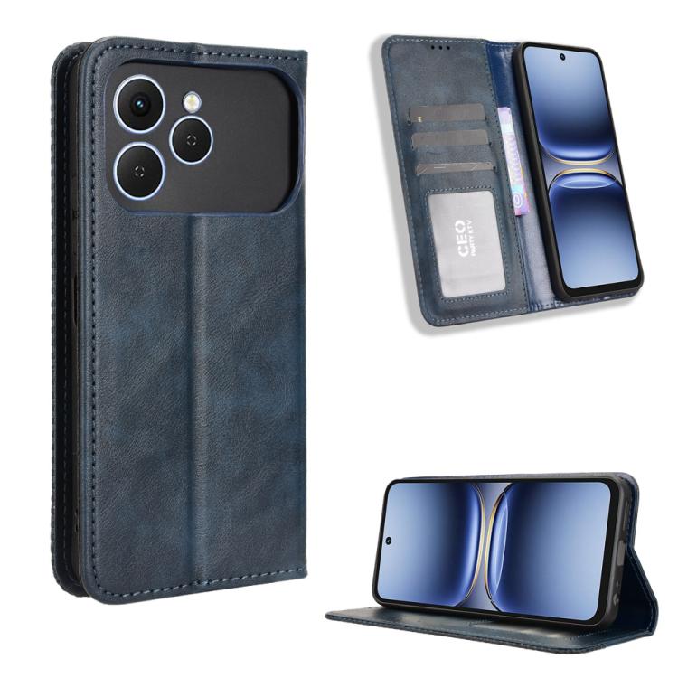 Magnetic Buckle Retro Texture Leather Phone Case, For Tecno Spark 40 4G, For Tecno Pova 7 Ultra 5G, For Tecno Pova 7 4G, For Tecno Spark Go 2 4G, For Tecno Pova Curve 5G, For Tecno Camon 40 Pro 4G / 5G, For Tecno Camon 40 Premier 5G, For Tecno Camon 40...
