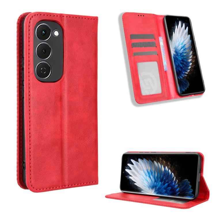 Magnetic Buckle Retro Texture Leather Phone Case, For Tecno Spark Slim, For Tecno Spark 40C, For Tecno Pova 7 Pro 5G, For Tecno Pova 7 5G, For Tecno Spark 40 Pro+ 4G, For Tecno Spark 40 Pro 4G, For Tecno Spark 40 4G, For Tecno Pova 7 Ultra 5G          ...