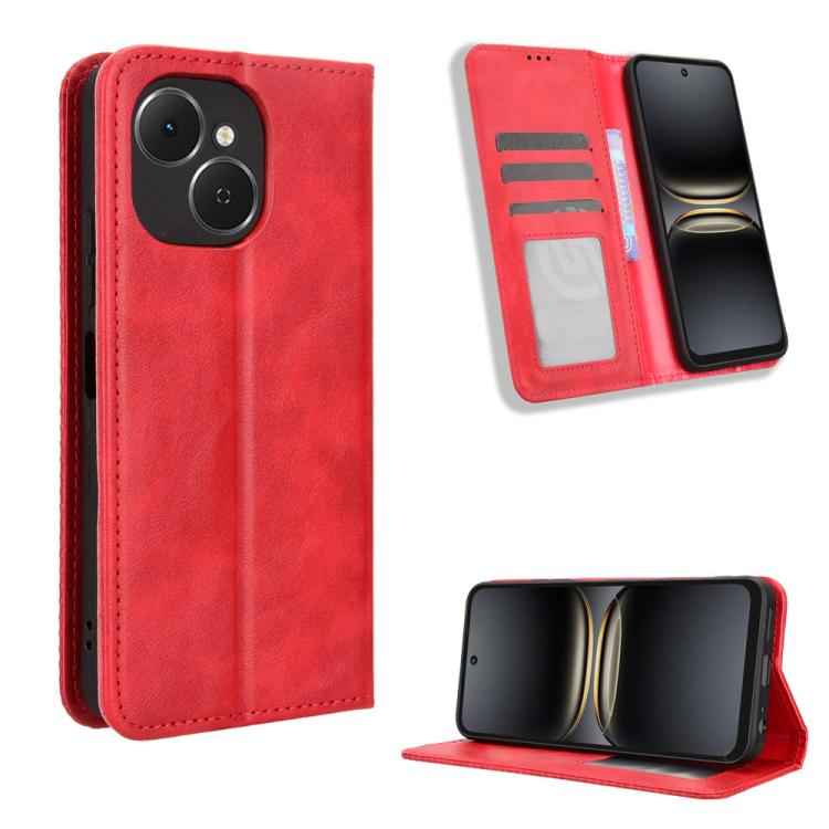 Magnetic Buckle Retro Texture Leather Phone Case, For Tecno Spark Slim, For Tecno Spark 40C, For Tecno Pova 7 Pro 5G, For Tecno Pova 7 5G, For Tecno Spark 40 Pro+ 4G, For Tecno Spark 40 Pro 4G, For Tecno Spark 40 4G, For Tecno Pova 7 Ultra 5G          ...