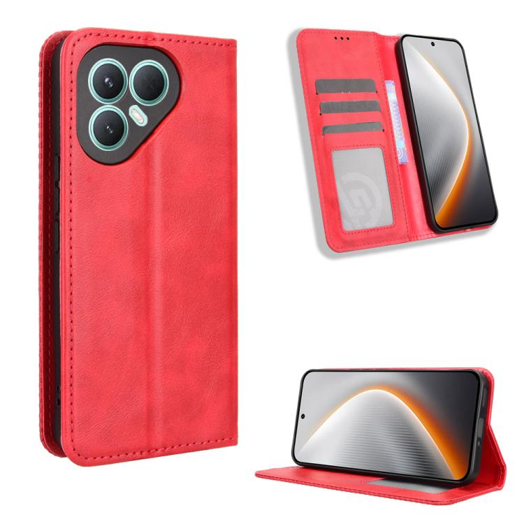 Magnetic Buckle Retro Texture Leather Phone Case, For Tecno Spark 40 4G, For Tecno Pova 7 Ultra 5G, For Tecno Pova 7 4G, For Tecno Spark Go 2 4G, For Tecno Pova Curve 5G, For Tecno Camon 40 Pro 4G / 5G, For Tecno Camon 40 Premier 5G, For Tecno Camon 40...