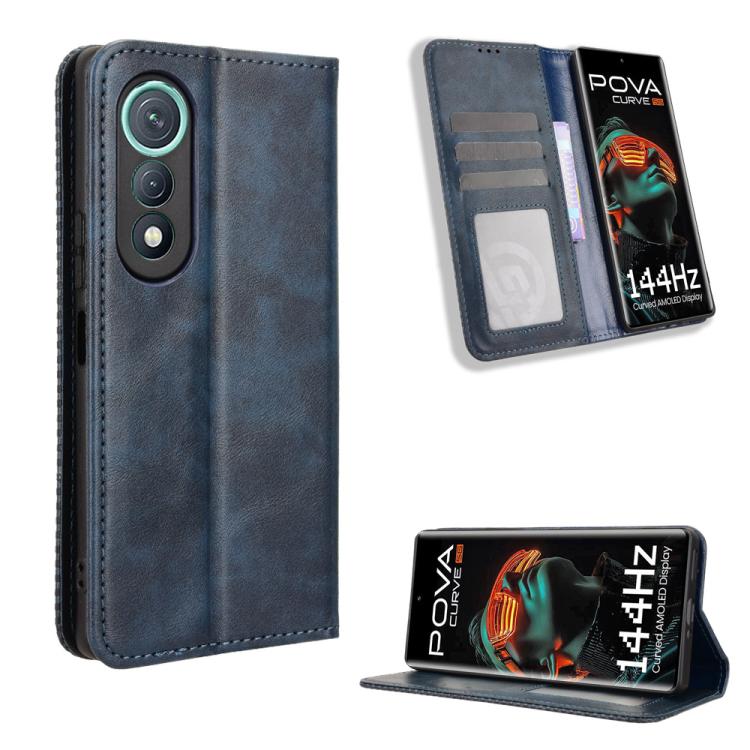 Magnetic Buckle Retro Texture Leather Phone Case, For Tecno Spark 40 4G, For Tecno Pova 7 Ultra 5G, For Tecno Pova 7 4G, For Tecno Spark Go 2 4G, For Tecno Pova Curve 5G, For Tecno Camon 40 Pro 4G / 5G, For Tecno Camon 40 Premier 5G, For Tecno Camon 40...