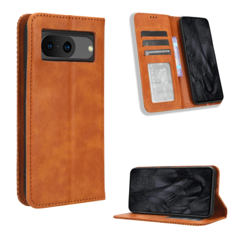 Magnetic Buckle Retro Texture Leather Phone Case, For Google Pixel 10 Pro XL, For Google Pixel 10 Pro / 10, For Google Pixel 9a, For Google Pixel 9 Pro, For Google Pixel 9, For Google Pixel 8a, For Google Pixel 8 Pro, For Google Pixel 8