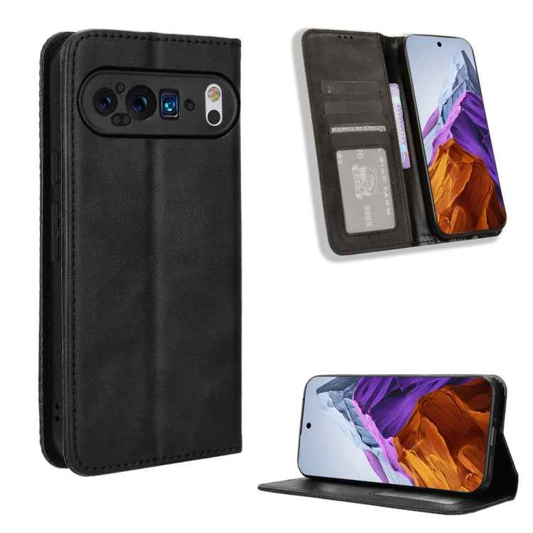 Magnetic Buckle Retro Texture Leather Phone Case, For Google Pixel 10 Pro XL, For Google Pixel 10 Pro / 10, For Google Pixel 9a, For Google Pixel 9 Pro, For Google Pixel 9, For Google Pixel 8a, For Google Pixel 8 Pro, For Google Pixel 8