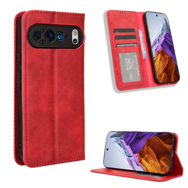 Magnetic Buckle Retro Texture Leather Phone Case, For Google Pixel 10 Pro XL, For Google Pixel 10 Pro / 10, For Google Pixel 9a, For Google Pixel 9 Pro, For Google Pixel 9, For Google Pixel 8a, For Google Pixel 8 Pro, For Google Pixel 8