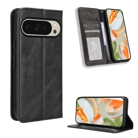Magnetic Buckle Retro Texture Leather Phone Case, For Google Pixel 10 Pro XL, For Google Pixel 10 Pro / 10, For Google Pixel 9a, For Google Pixel 9 Pro, For Google Pixel 9, For Google Pixel 8a, For Google Pixel 8 Pro, For Google Pixel 8