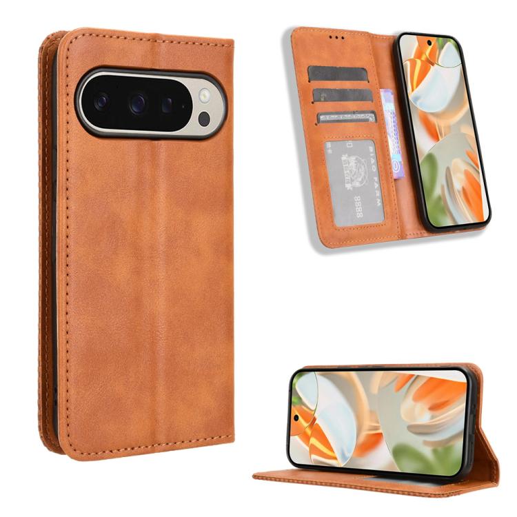 Magnetic Buckle Retro Texture Leather Phone Case, For Google Pixel 11 Pro XL, For Google Pixel 11 Pro / 11, For Google Pixel 10 Pro XL, For Google Pixel 10 Pro / 10, For Google Pixel 9a, For Google Pixel 9 Pro, For Google Pixel 9, For Google Pixel 8a  ...